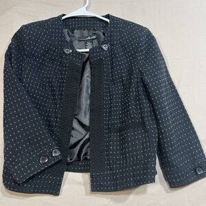 Willi Smith Linen Cotton Blend Jacket Women’s Size Small Polka Dot
